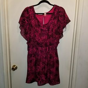 No Boundaries Fusia Leopard Print Dress
